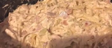 fettuccine carbonara recipe in the slow cooker