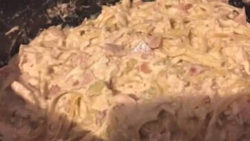 fettuccine carbonara recipe in the slow cooker